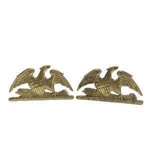 Virginia Metalcrafters Solid Brass Spread Wings American Eagle Bookends Set 1952